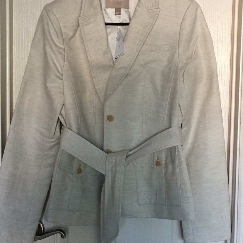 Banana Republic Linen Safari Blazer sz 10